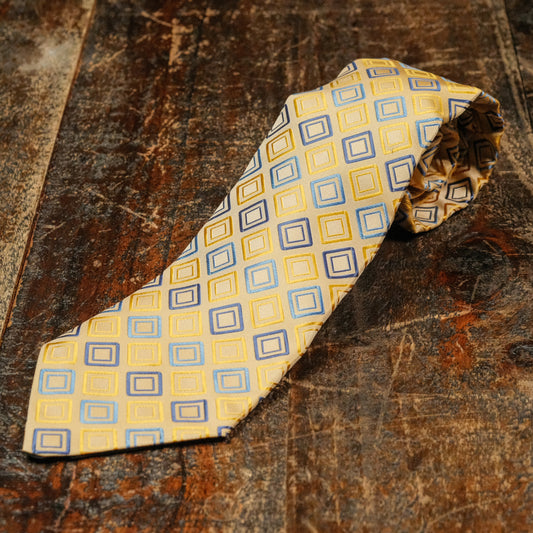 Yellow with Blue Diamonds