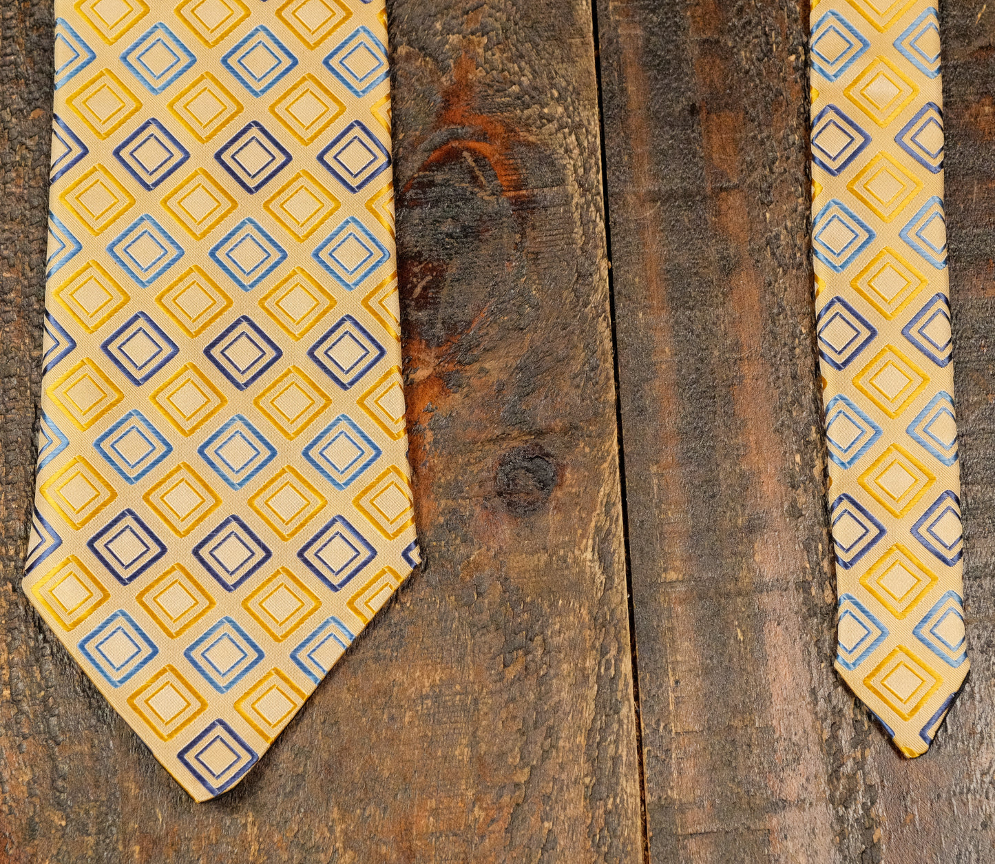 Yellow with Blue Diamonds